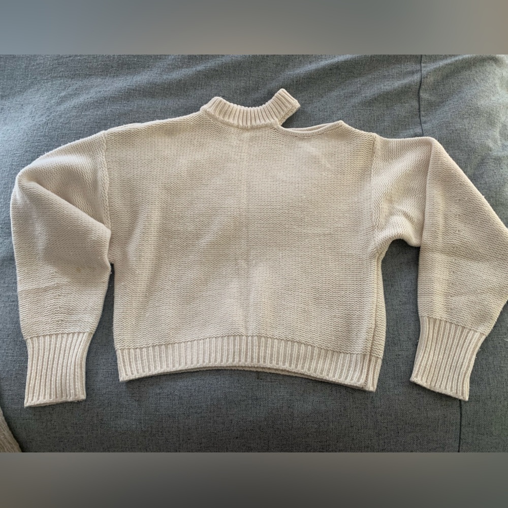 Misa Los Angeles Cream Cutout Mockneck Sweater